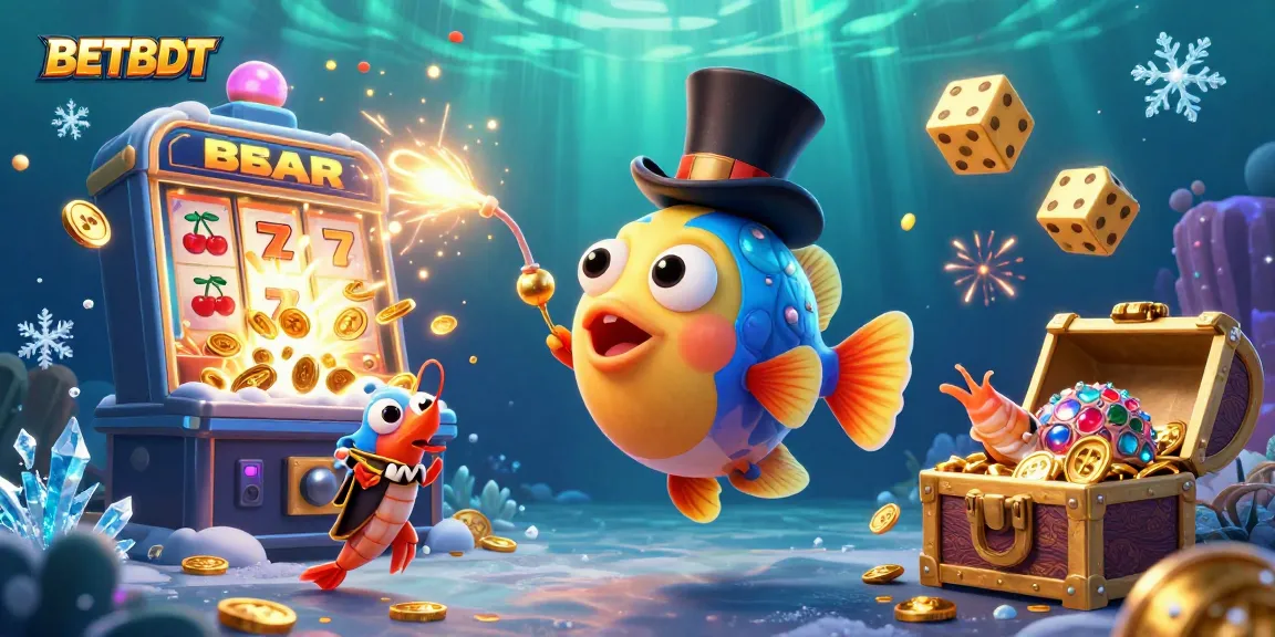 BetBDT players enjoy exciting rewards with a vibrant underwater casino scene full of treasures.