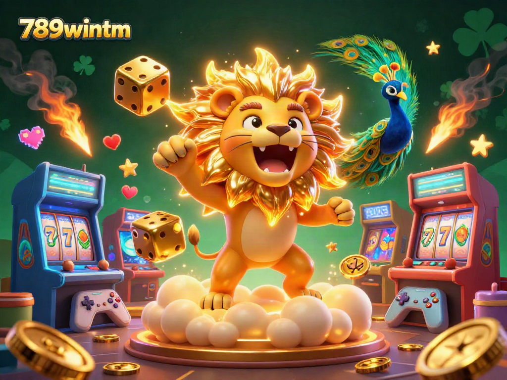 Experience the thrill of 789wintm with an exciting casino-themed 3D illustration filled with dynamic game elements.