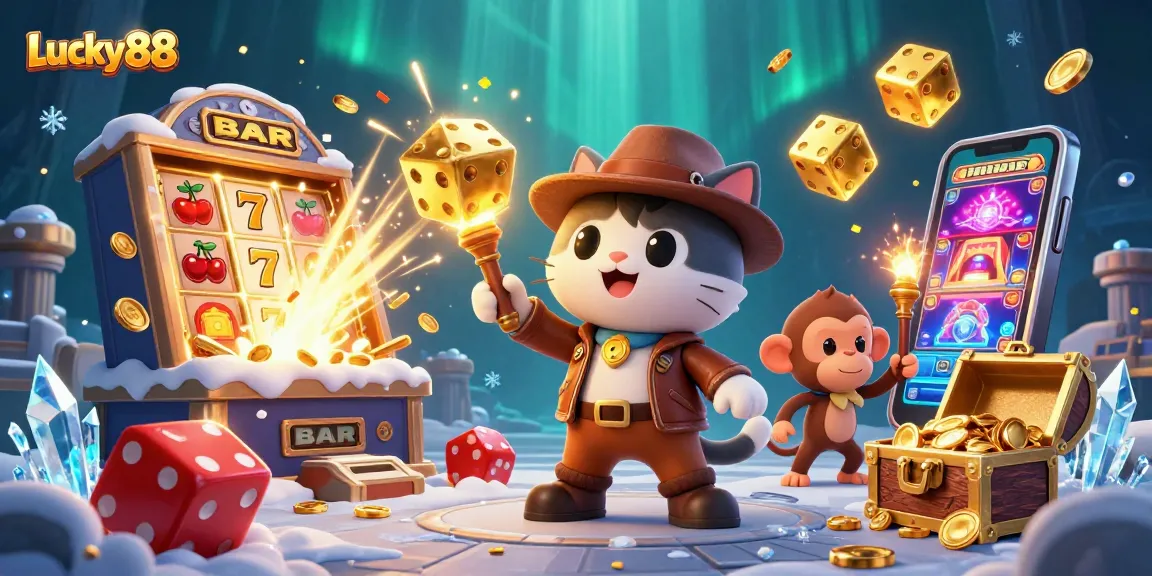 Experience thrilling adventures with Lucky88 in a vibrant casino treasure hunt.