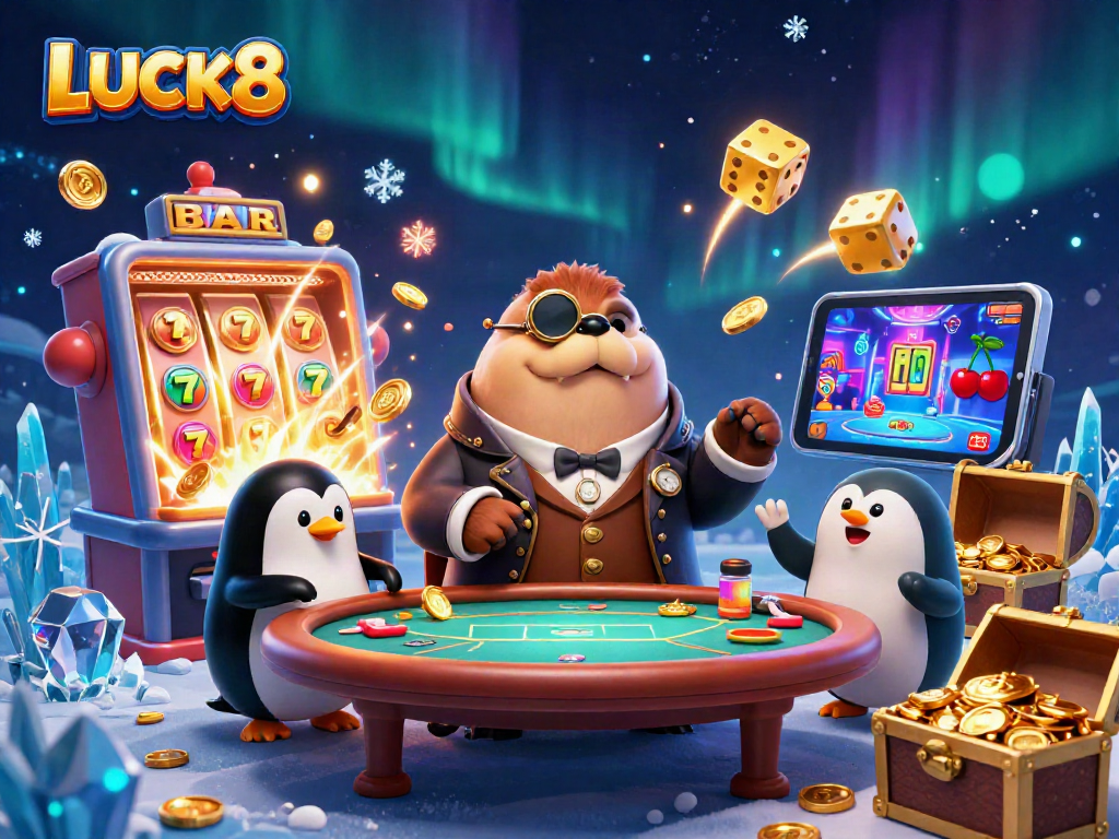 LUCK8 tăng cường sự hứng thú trong trò chơi, đại diện cho các cá nhân vui nhộn tại bàn poker.