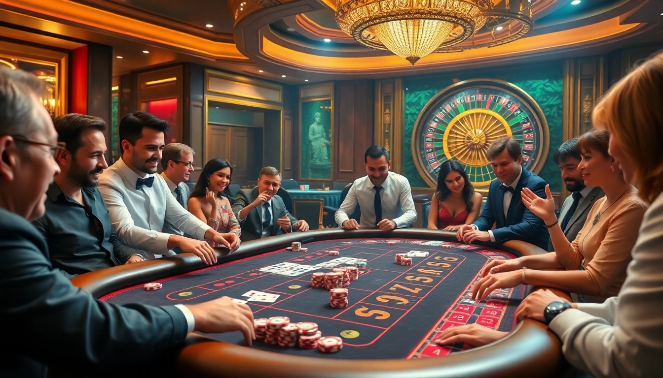 Players enjoying a thrilling game at the 788t poker table with vibrant chips and cards.