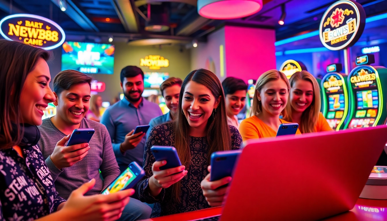 Engaging players exploring betting options on new88go.com, showcasing a vibrant gaming atmosphere.