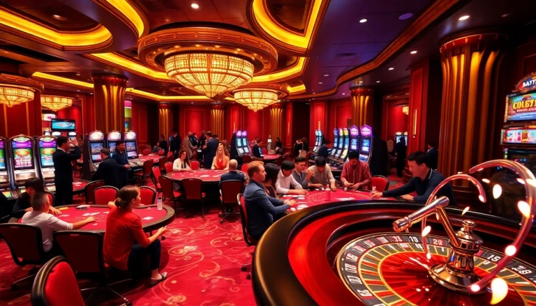 Experience the excitement of Bay789 where players engage in thrilling games at vibrant casino tables.