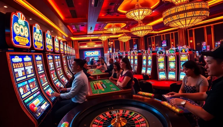 Players enjoying the luxurious Go8 casino experience with exciting gaming options.