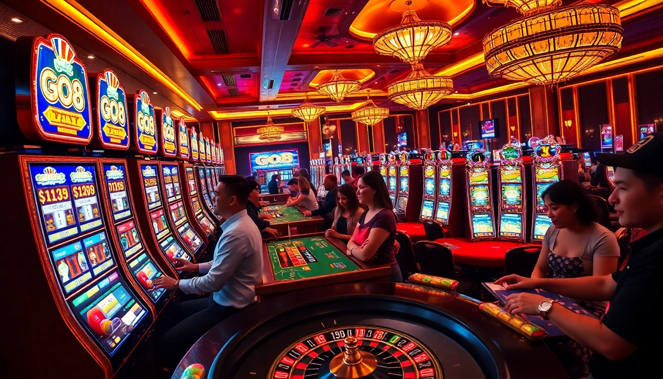 Players enjoying the luxurious Go8 casino experience with exciting gaming options.