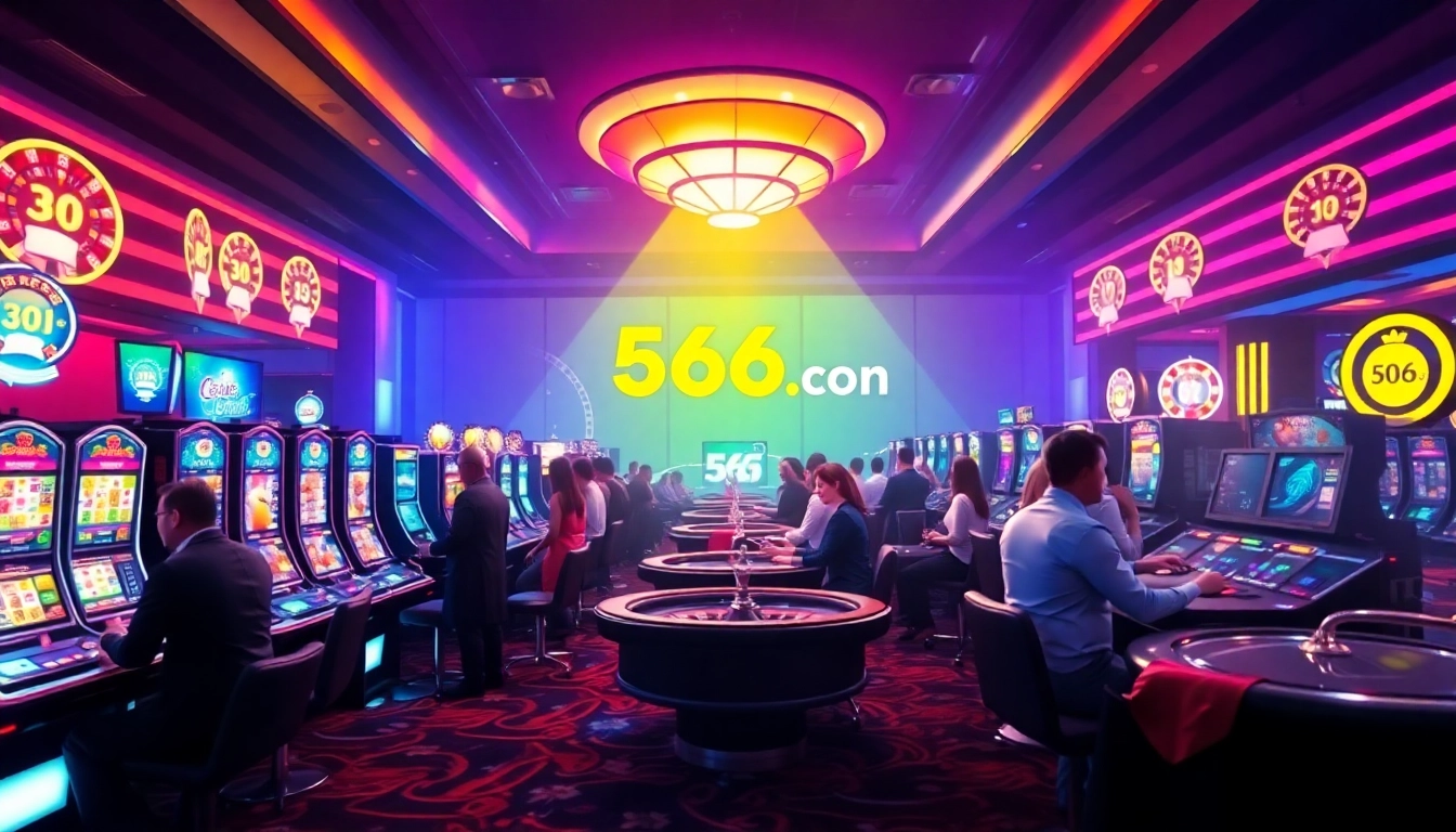 Exciting promotional image for 566.con showcasing vibrant casino games and lively players.