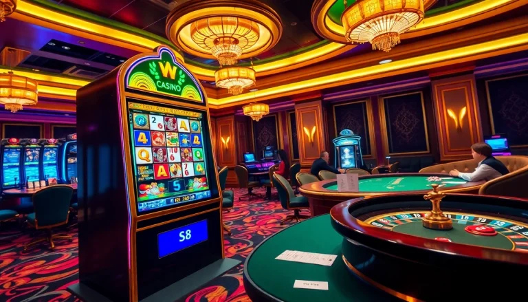 S8-themed slot machine action in a luxurious casino atmosphere with vibrant poker chips.