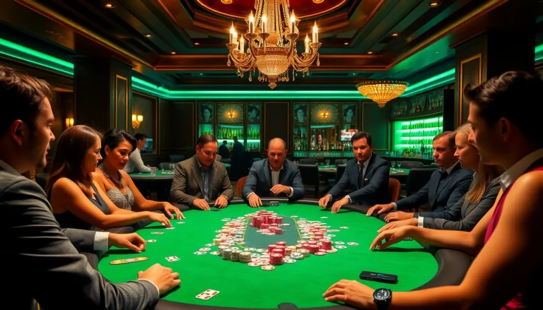 KJC Group's vibrant poker game scene showcasing community engagement and excitement.