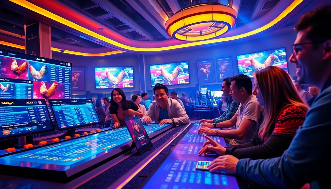 DAGAw.in.live interactive online casino experience showcasing live betting on cockfighting with engaged players.