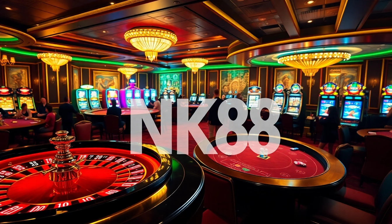Winning strategies at NK88 casino with players enjoying poker and roulette.