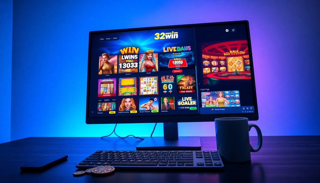 Engaging online gaming interface showcasing 32win trang chủ with vibrant casino games.
