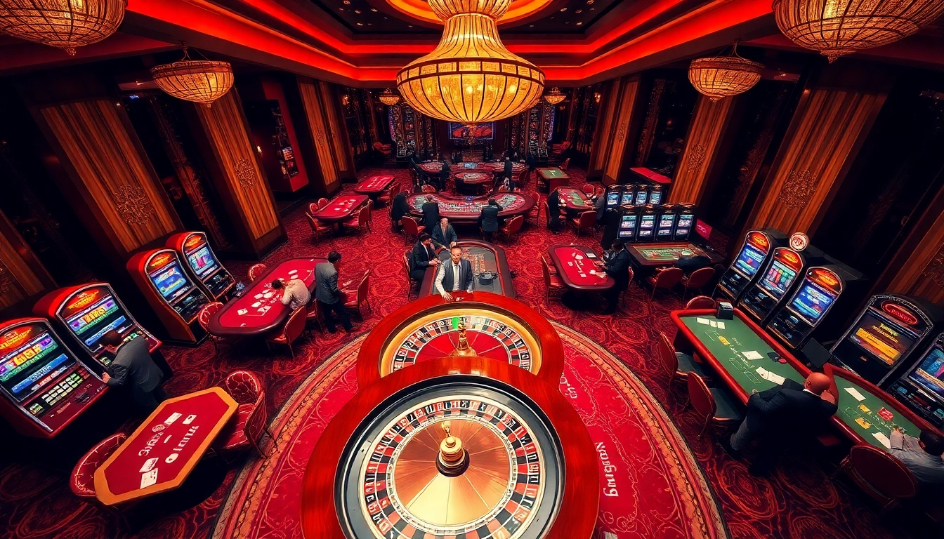 Experience the excitement of hello88 with players engaged in casino games at luxurious tables.