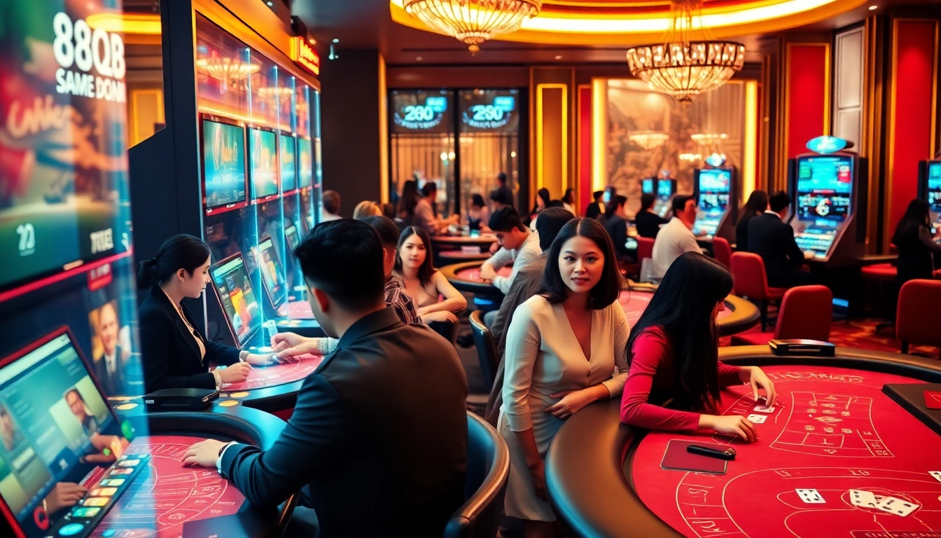 Exciting gaming atmosphere at 88clb casino showcasing diverse players.