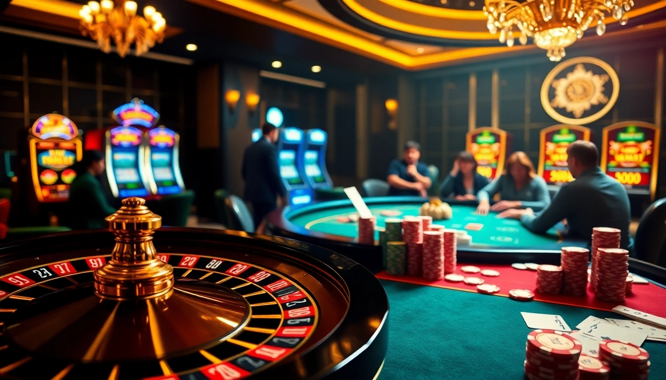 Exciting gambling scene highlighting 98win9.bid with vibrant poker chips and a roulette wheel.