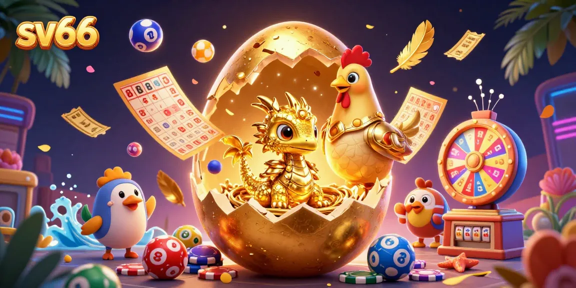 Explore the exciting sv66 gaming world with dynamic colorful elements, featuring a golden dragon and poker chips